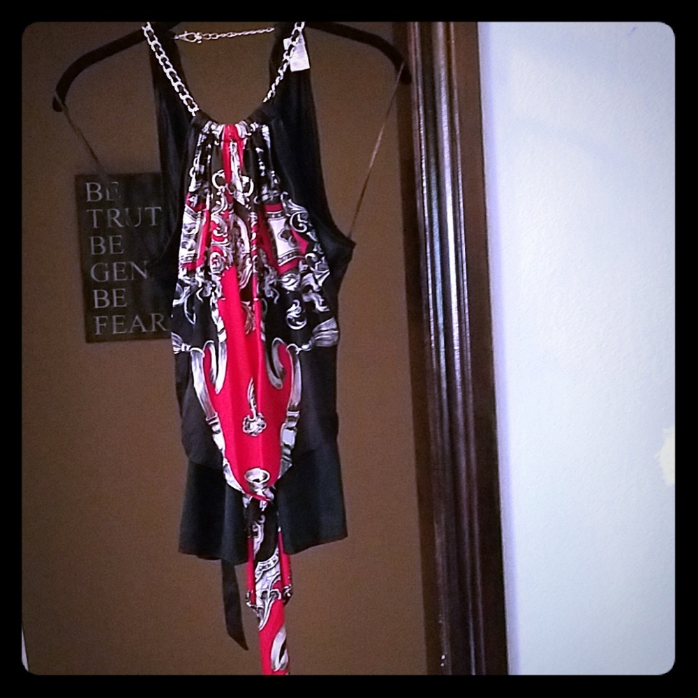 Red and black Blouse